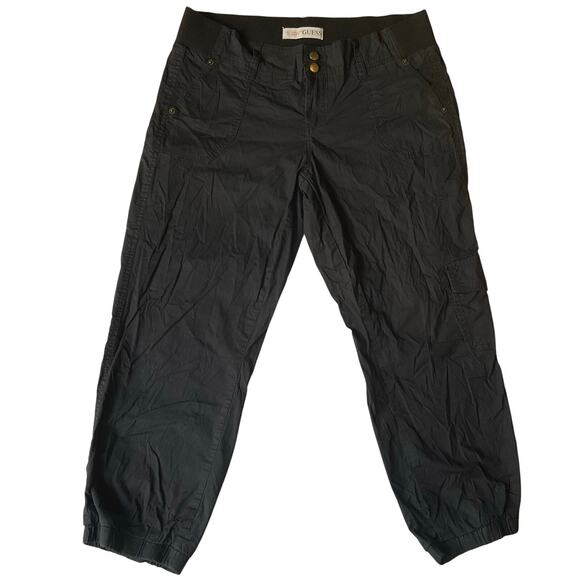 GUESS Women Capri Pants size M US Black Mid Rise Stretch - Picture 1 of 12